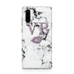 Personalised Lipstick Kiss Initials Marble Huawei P30 Phone Case