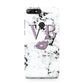 Personalised Lipstick Kiss Initials Marble Huawei Y7 2018