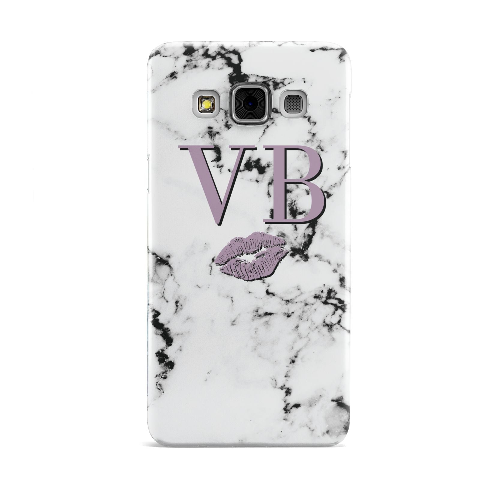 Personalised Lipstick Kiss Initials Marble Samsung Galaxy A3 Case