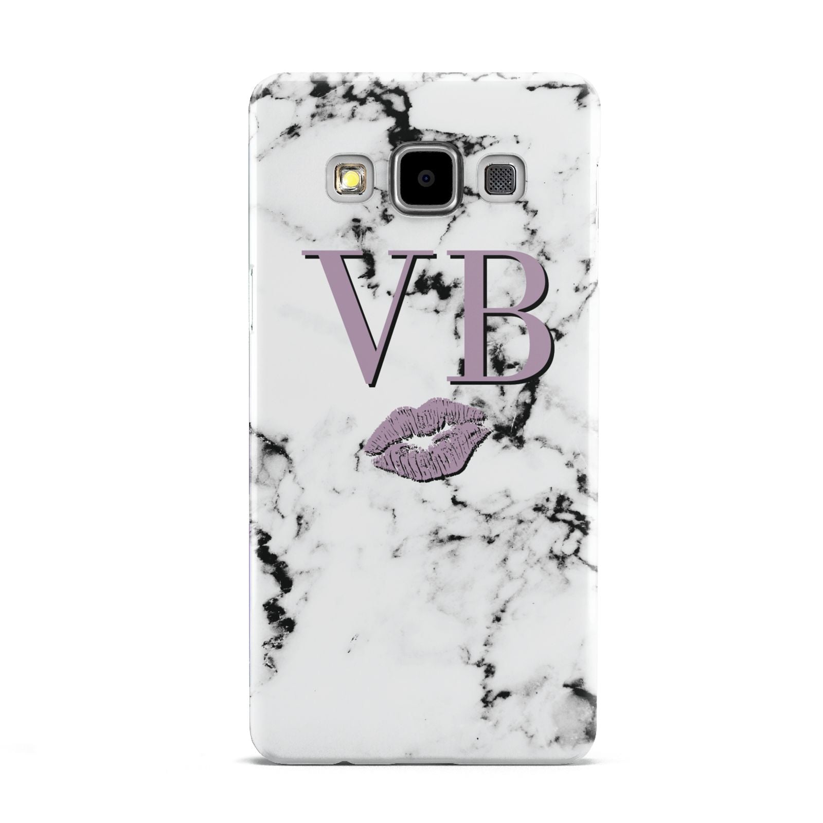 Personalised Lipstick Kiss Initials Marble Samsung Galaxy A5 Case