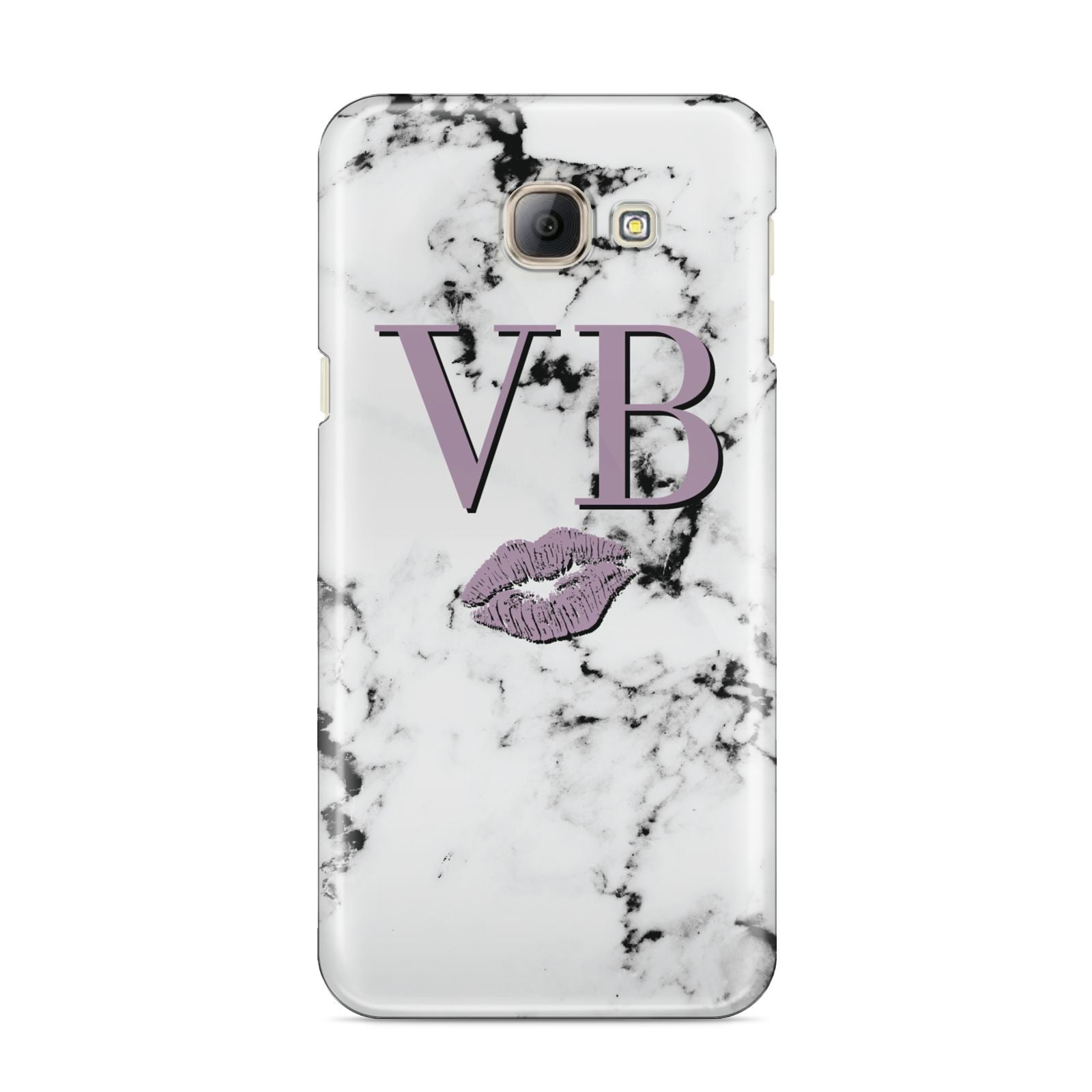 Personalised Lipstick Kiss Initials Marble Samsung Galaxy A8 2016 Case