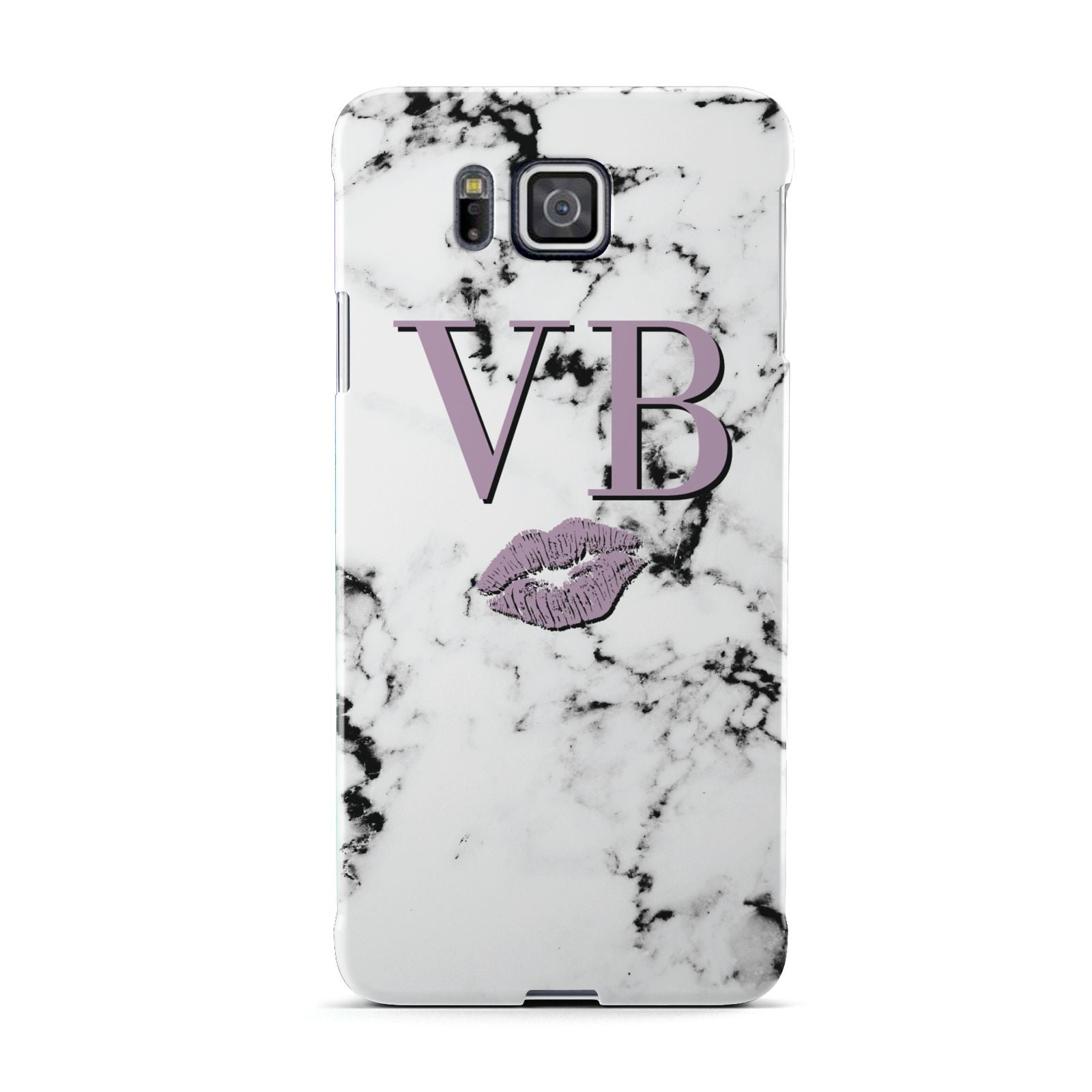 Personalised Lipstick Kiss Initials Marble Samsung Galaxy Alpha Case