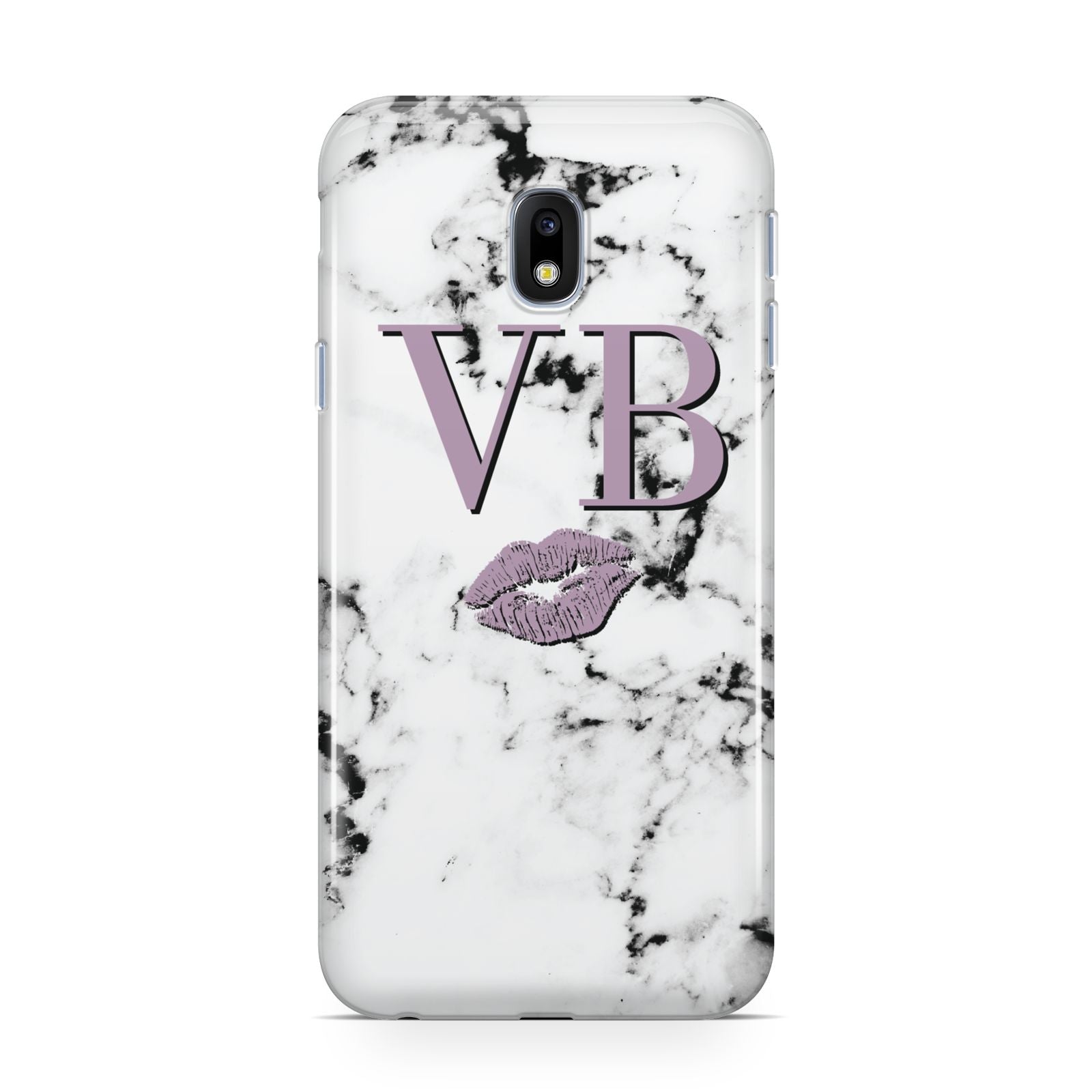 Personalised Lipstick Kiss Initials Marble Samsung Galaxy J3 2017 Case