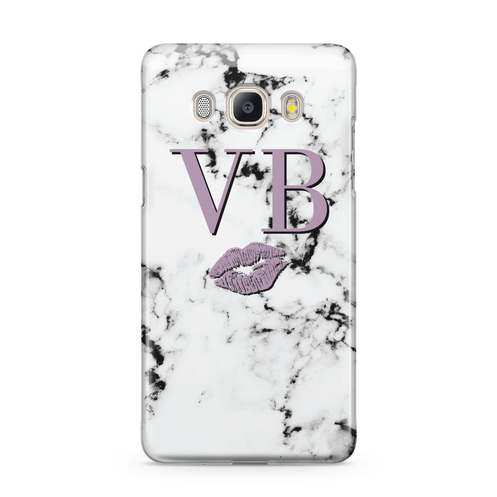 Personalised Lipstick Kiss Initials Marble Samsung Galaxy J5 2016 Case