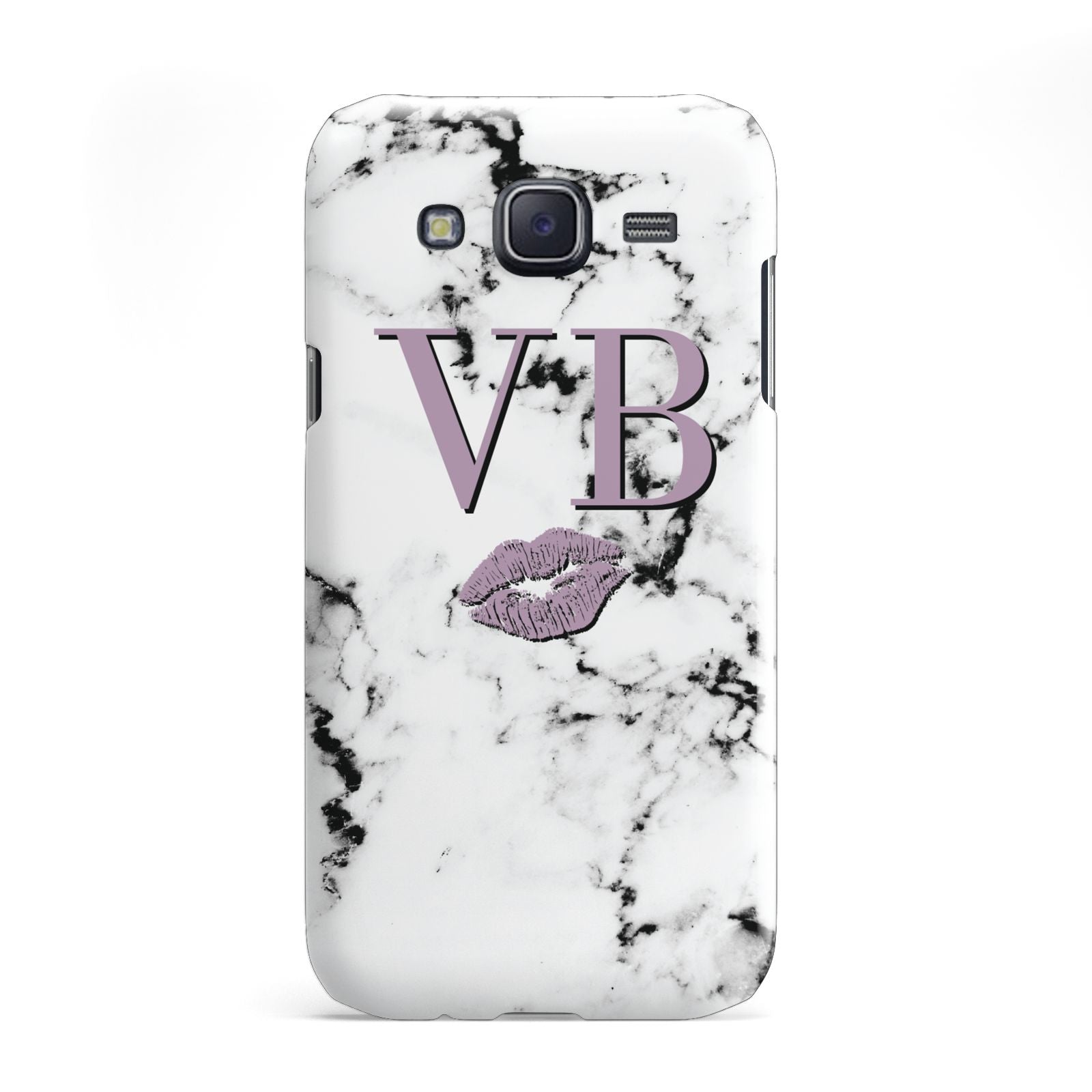 Personalised Lipstick Kiss Initials Marble Samsung Galaxy J5 Case