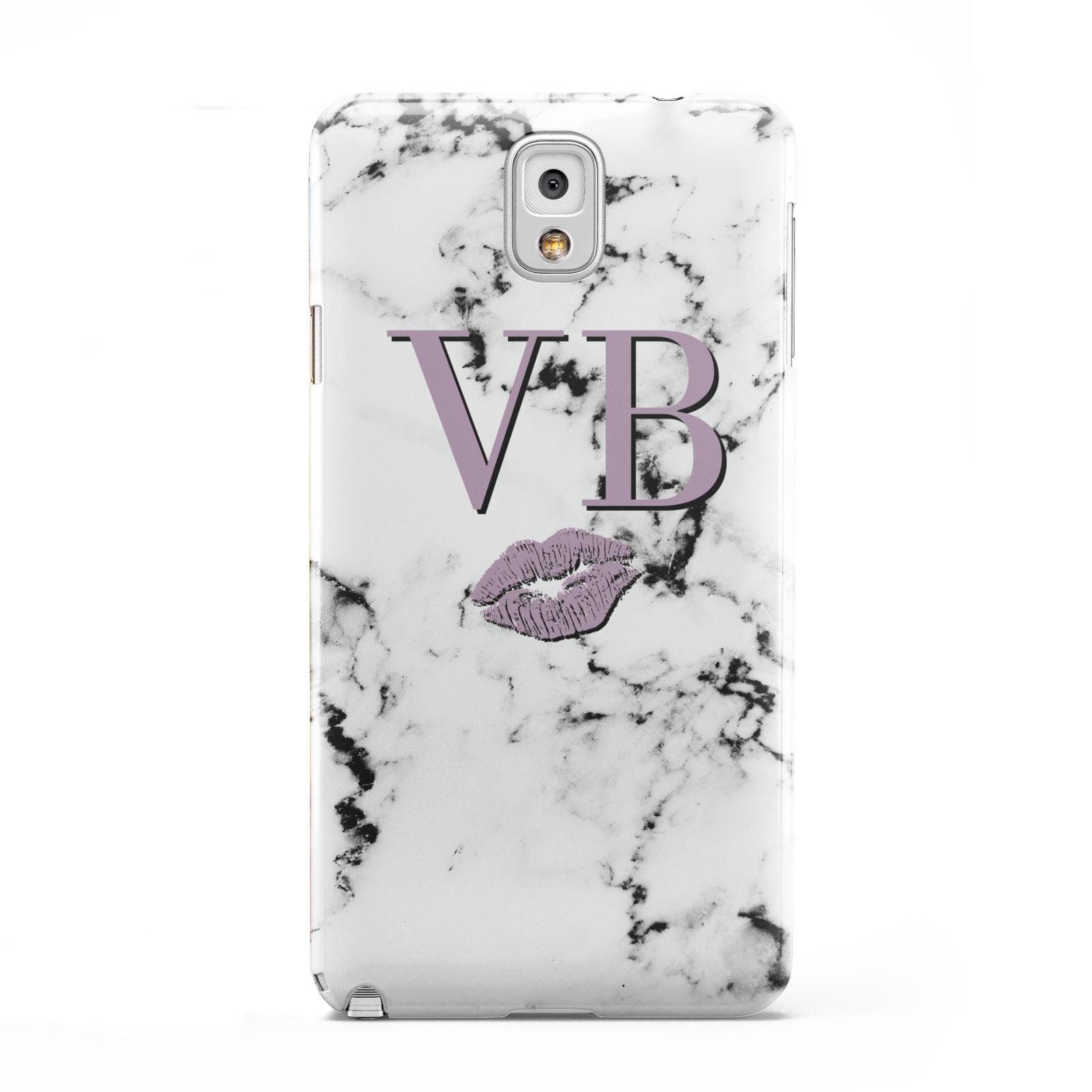 Personalised Lipstick Kiss Initials Marble Samsung Galaxy Note 3 Case