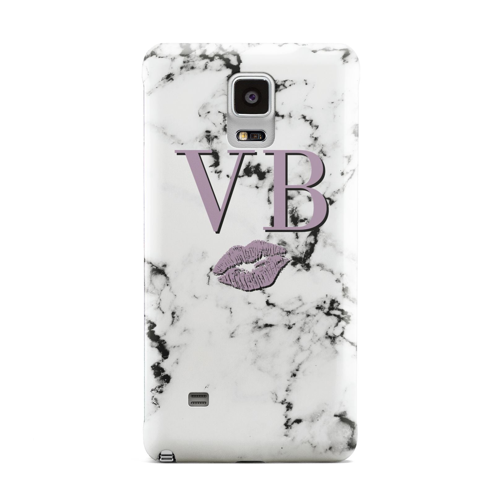 Personalised Lipstick Kiss Initials Marble Samsung Galaxy Note 4 Case
