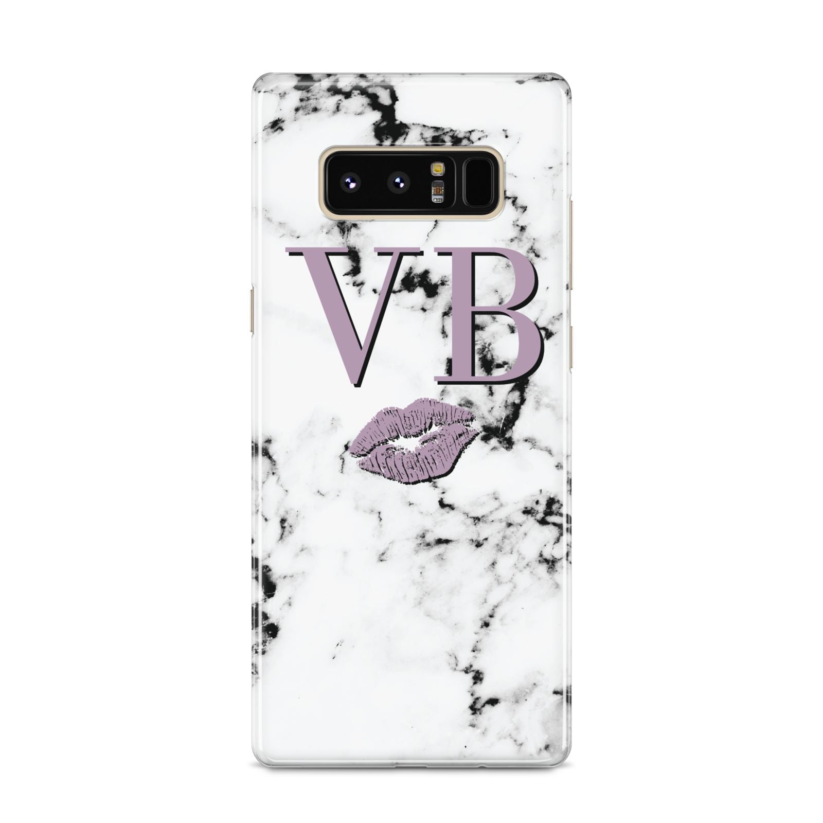 Personalised Lipstick Kiss Initials Marble Samsung Galaxy S8 Case