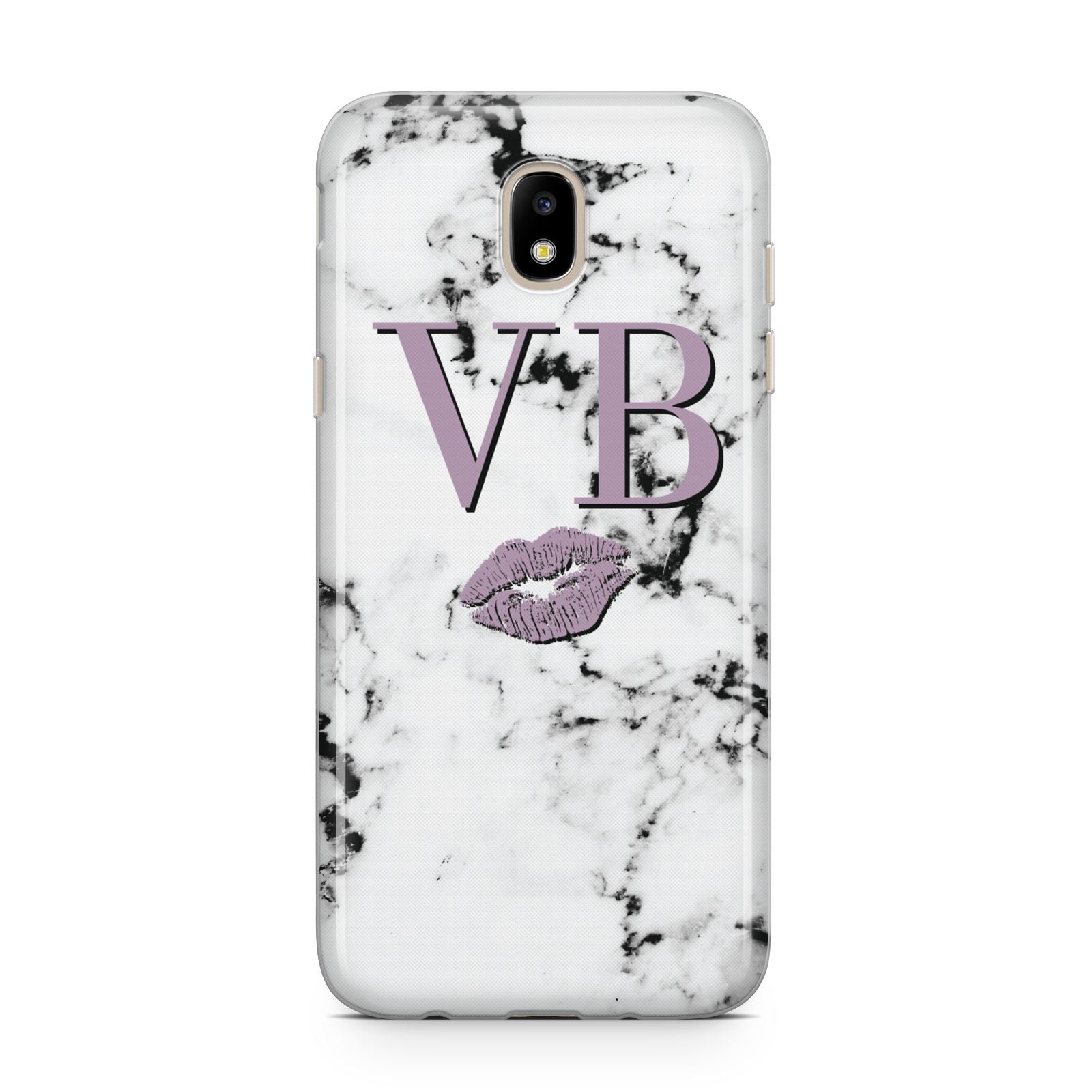 Personalised Lipstick Kiss Initials Marble Samsung J5 2017 Case