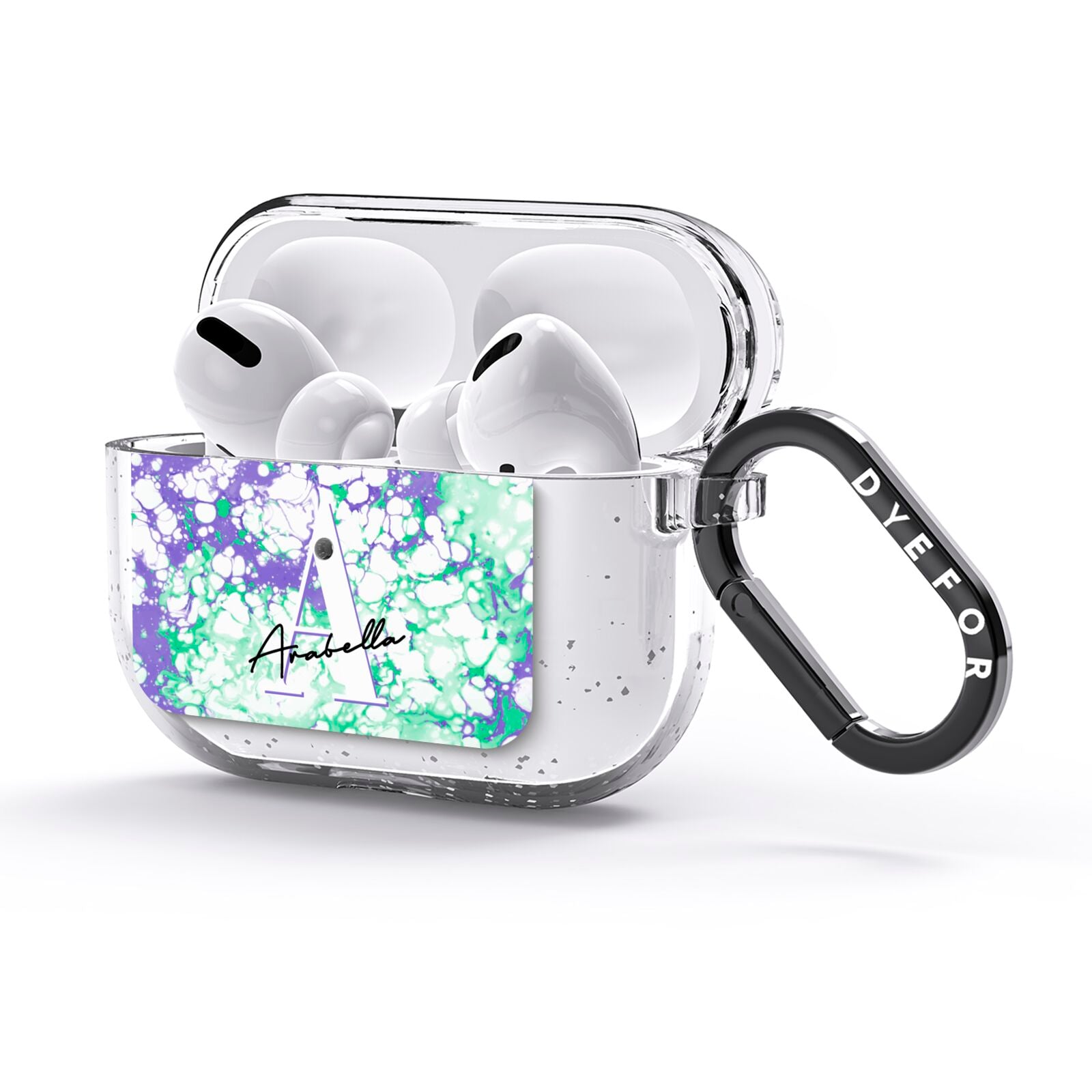 Personalised Liquid Marble AirPods Glitter Case 3rd Gen Side Image