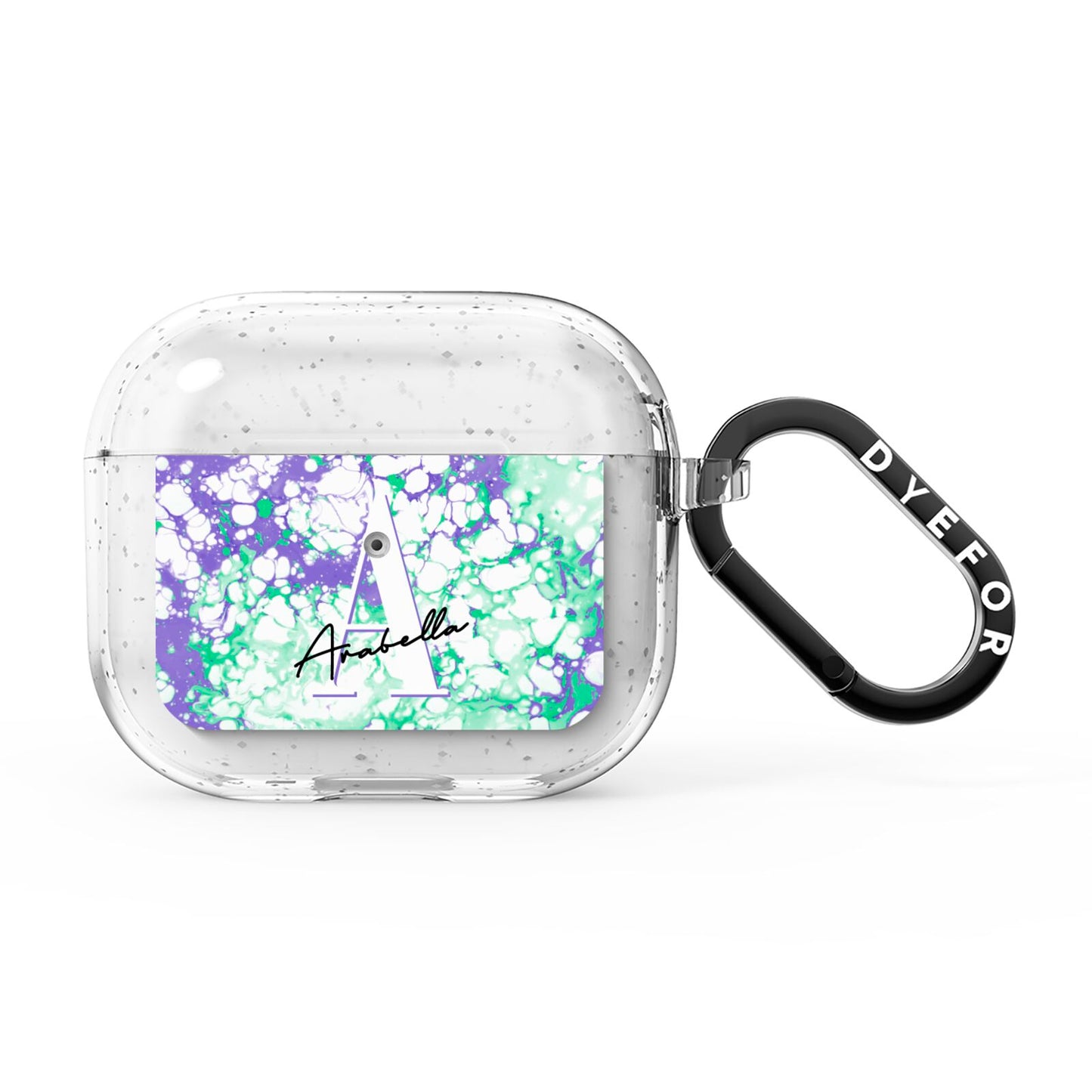 Personalised Liquid Marble AirPods Glitter Case 3rd Gen