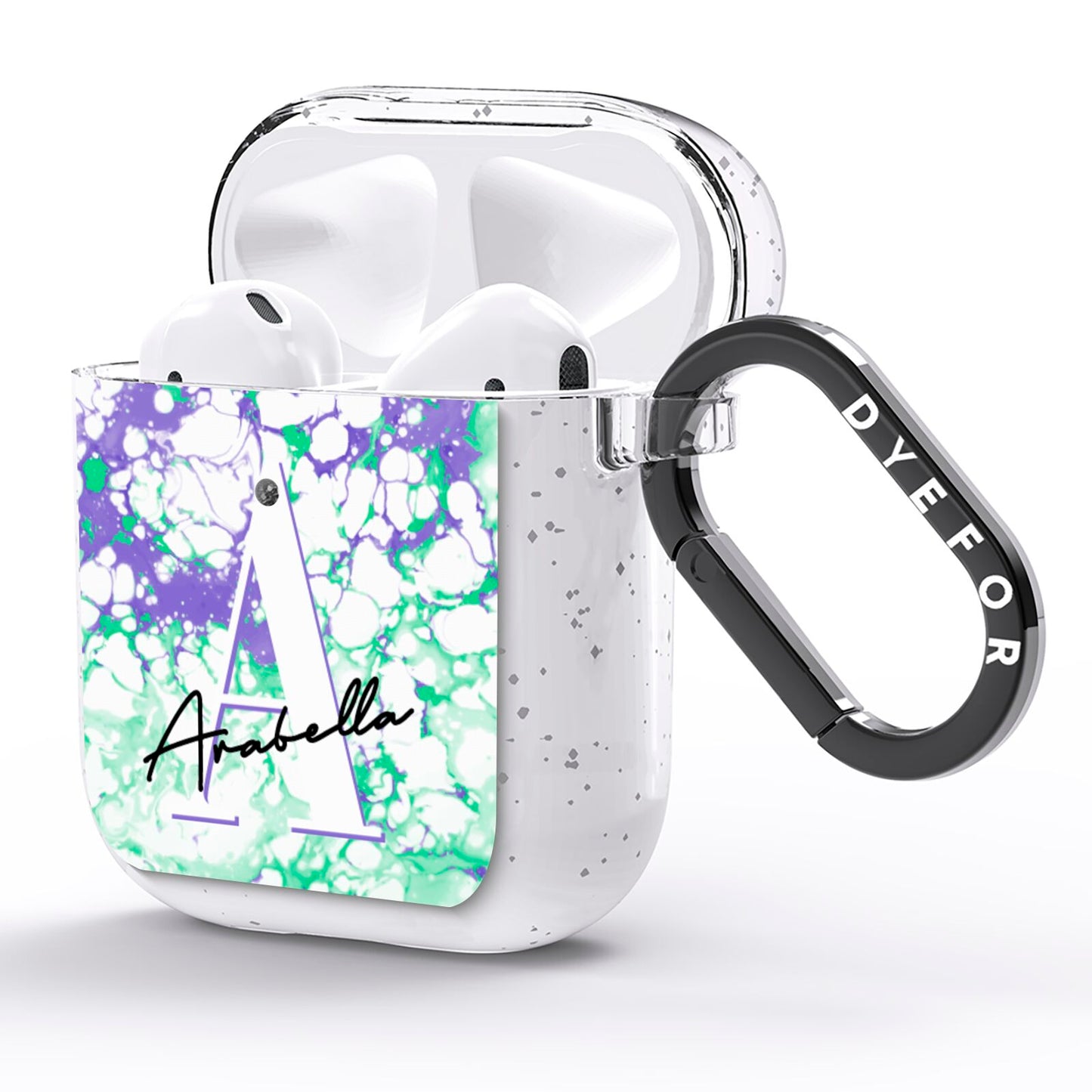 Personalised Liquid Marble AirPods Glitter Case Side Image