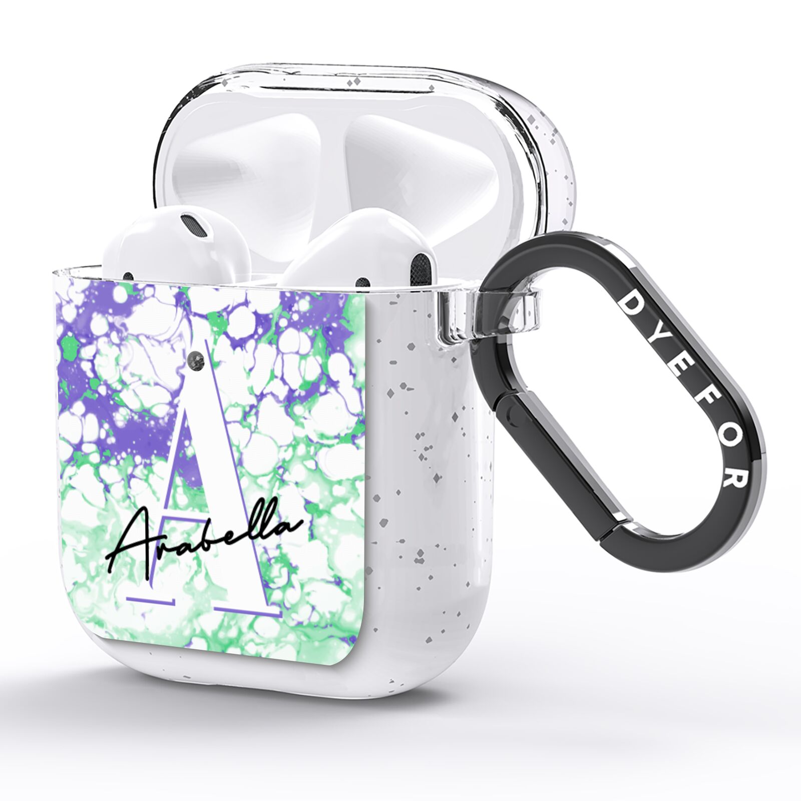 Personalised Liquid Marble AirPods Glitter Case Side Image