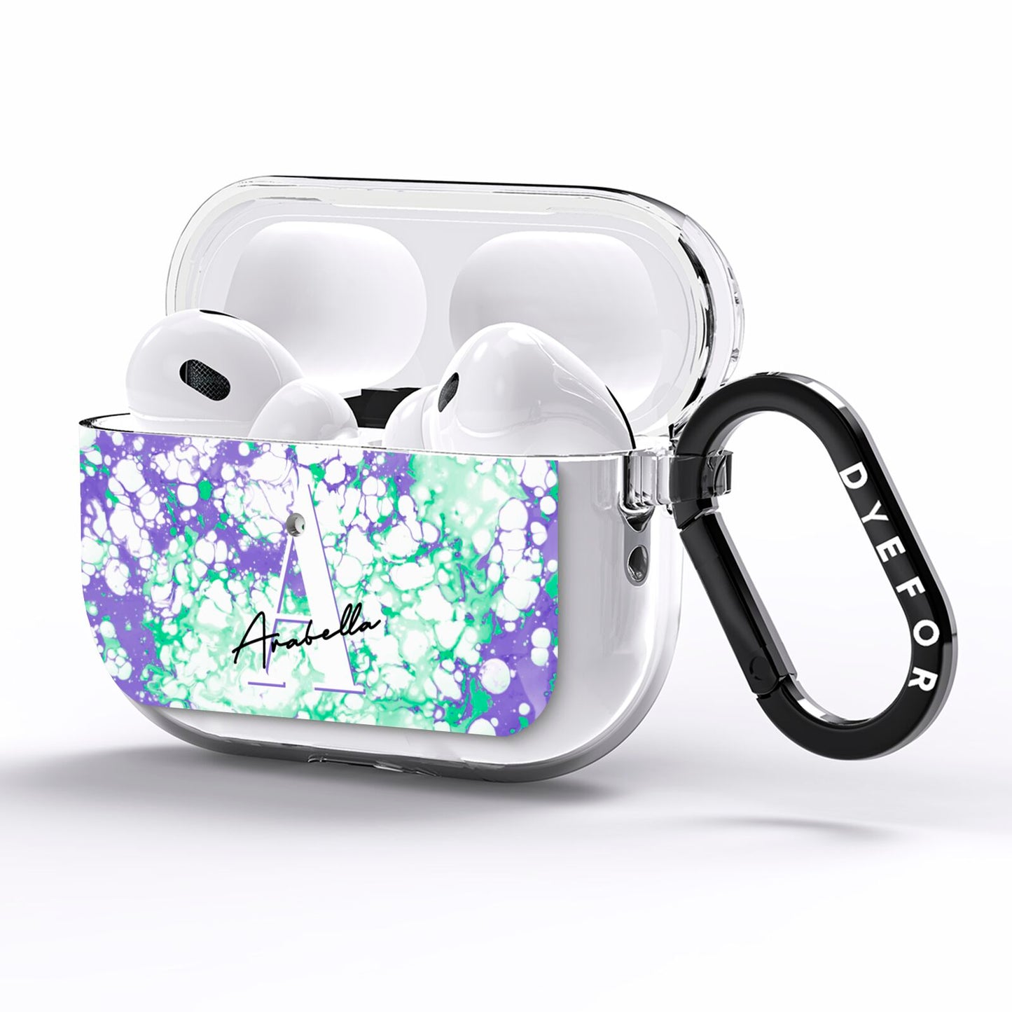 Personalised Liquid Marble AirPods Pro Clear Case Side Image