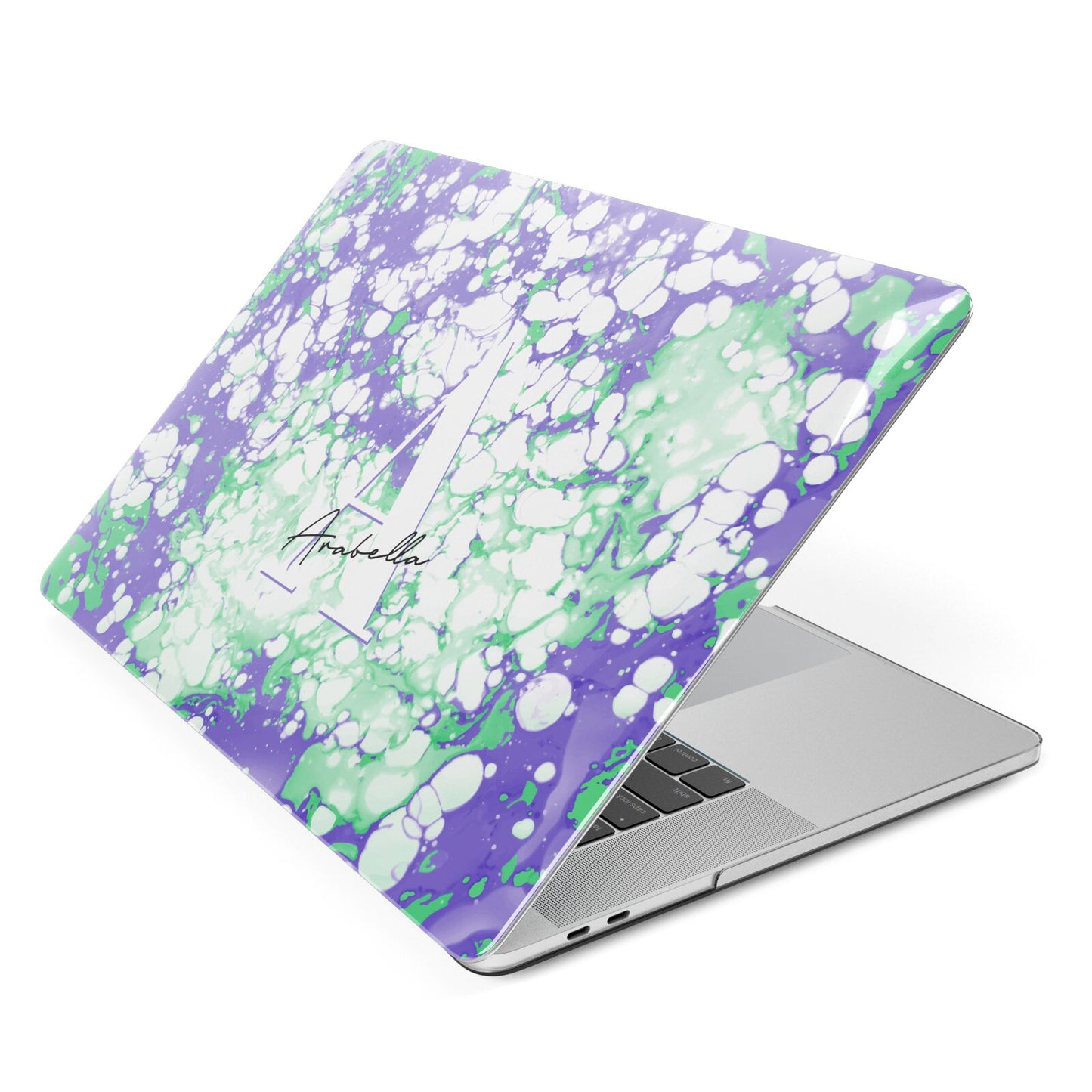 Personalised Liquid Marble Apple MacBook Case Side View