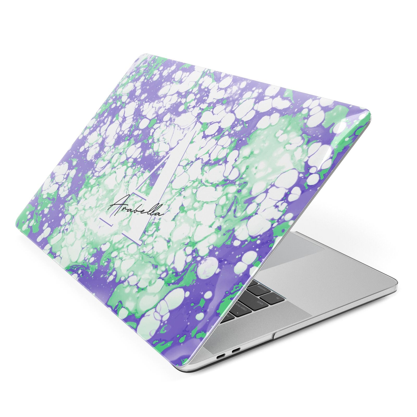 Personalised Liquid Marble Apple MacBook Case Side View