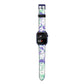 Personalised Liquid Marble Apple Watch Strap Size 38mm with Blue Hardware