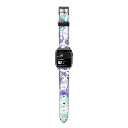 Personalised Liquid Marble Apple Watch Strap Size 38mm with Space Grey Hardware