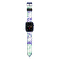 Personalised Liquid Marble Apple Watch Strap with Blue Hardware