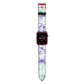 Personalised Liquid Marble Apple Watch Strap with Red Hardware