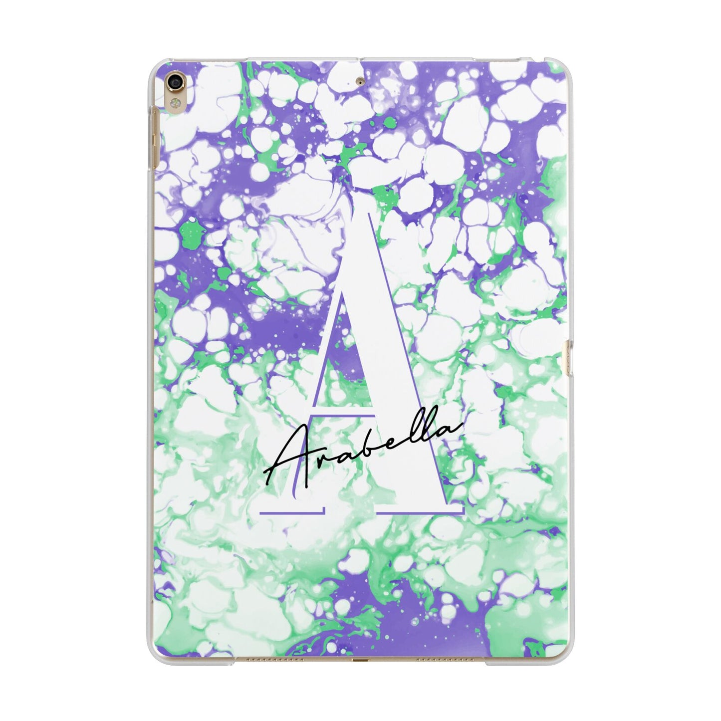 Personalised Liquid Marble Apple iPad Gold Case