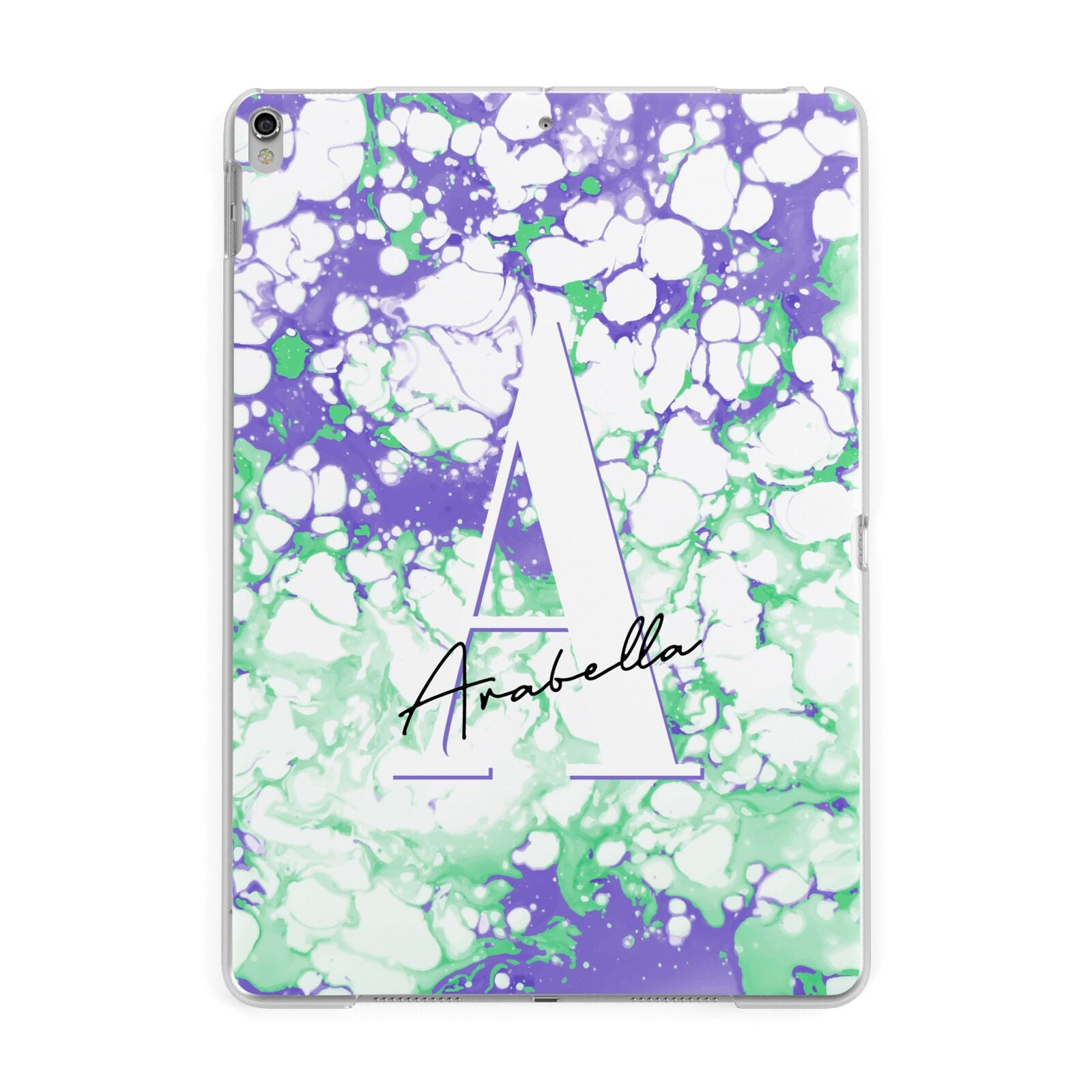 Personalised Liquid Marble Apple iPad Silver Case