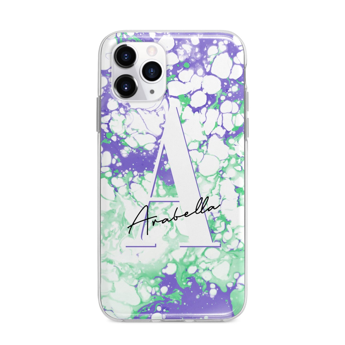 Personalised Liquid Marble Apple iPhone 11 Pro in Silver with Bumper Case