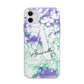 Personalised Liquid Marble Apple iPhone 11 in White with Bumper Case