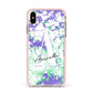 Personalised Liquid Marble Apple iPhone Xs Max Impact Case Pink Edge on Gold Phone