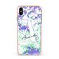 Personalised Liquid Marble Apple iPhone Xs Max Impact Case Pink Edge on Silver Phone
