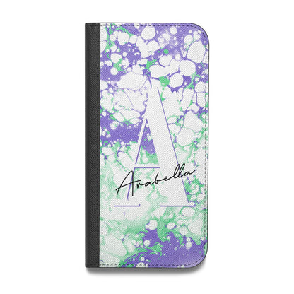 Personalised Liquid Marble Vegan Leather Flip Samsung Case