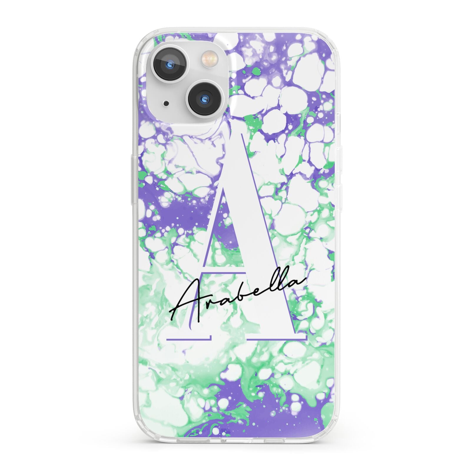 Personalised Liquid Marble iPhone 13 Clear Bumper Case