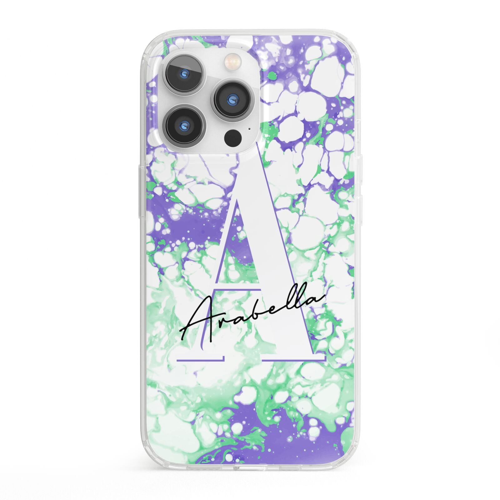 Personalised Liquid Marble iPhone 13 Pro Clear Bumper Case