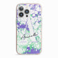Personalised Liquid Marble iPhone 13 Pro TPU Impact Case with Pink Edges