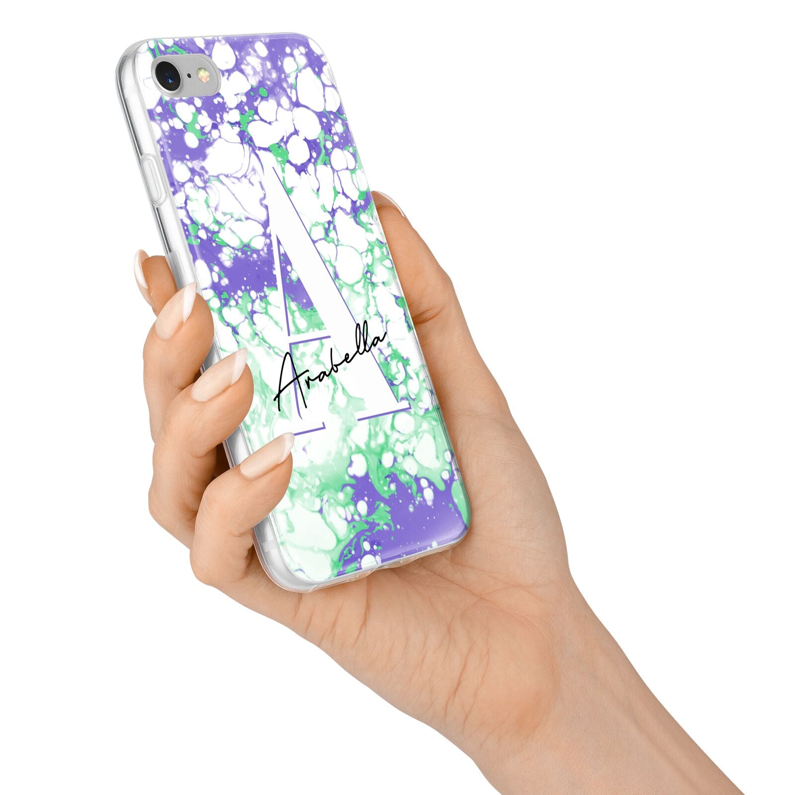 Personalised Liquid Marble iPhone 7 Bumper Case on Silver iPhone Alternative Image