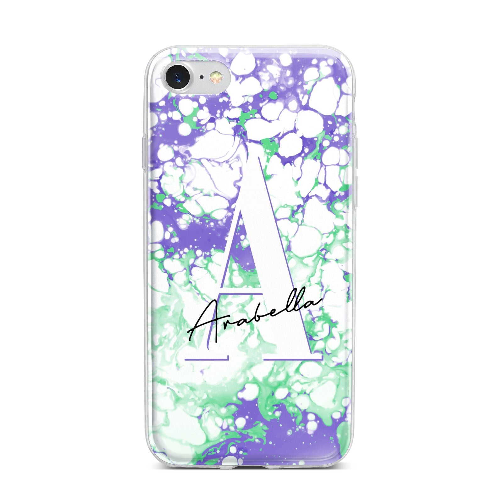 Personalised Liquid Marble iPhone 7 Bumper Case on Silver iPhone