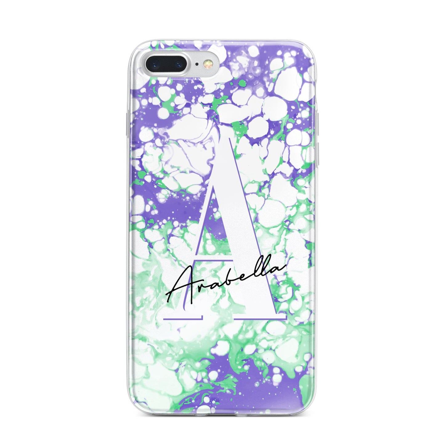 Personalised Liquid Marble iPhone 7 Plus Bumper Case on Silver iPhone