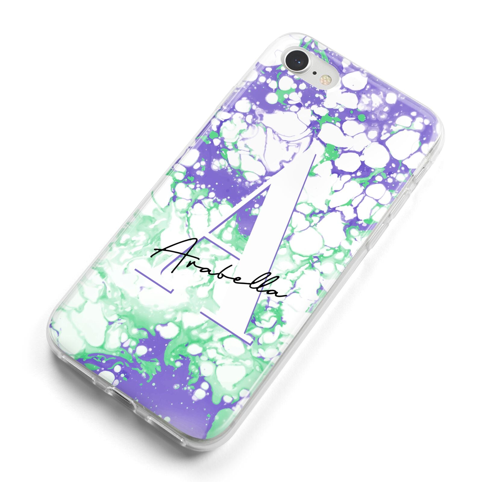Personalised Liquid Marble iPhone 8 Bumper Case on Silver iPhone Alternative Image