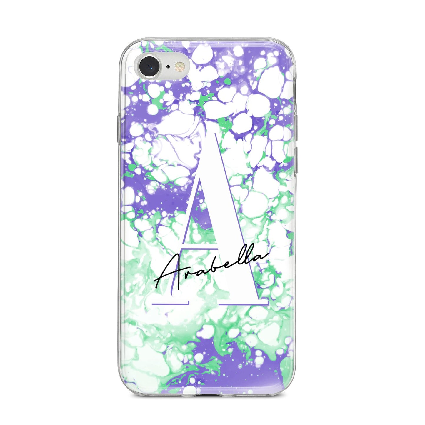 Personalised Liquid Marble iPhone 8 Bumper Case on Silver iPhone