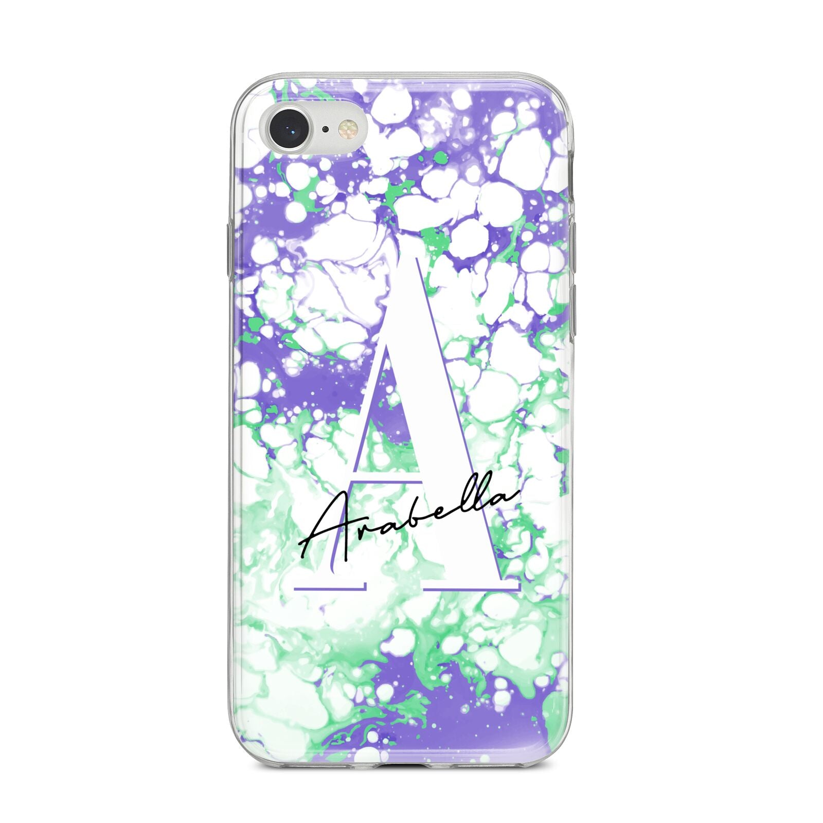 Personalised Liquid Marble iPhone 8 Bumper Case on Silver iPhone