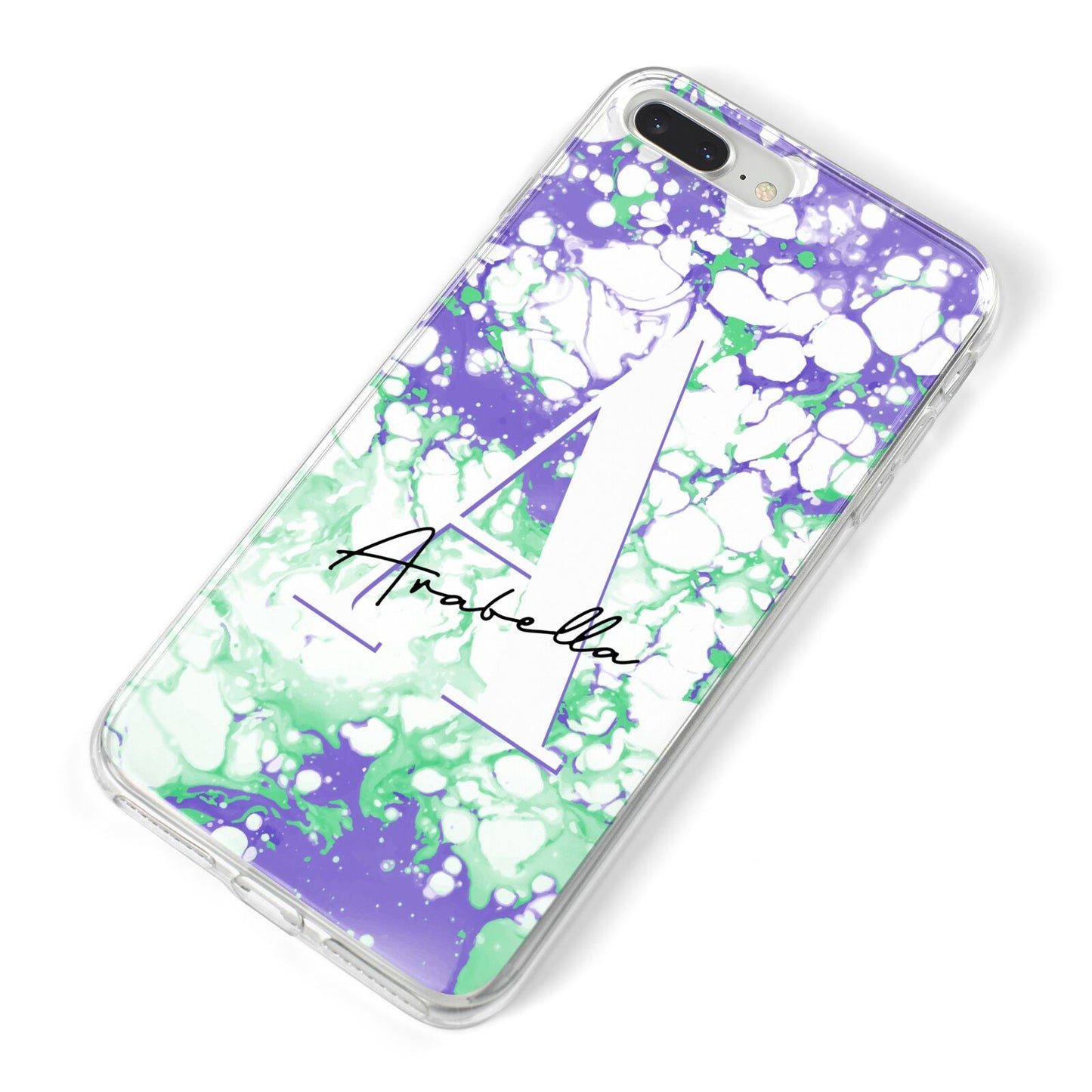 Personalised Liquid Marble iPhone 8 Plus Bumper Case on Silver iPhone Alternative Image