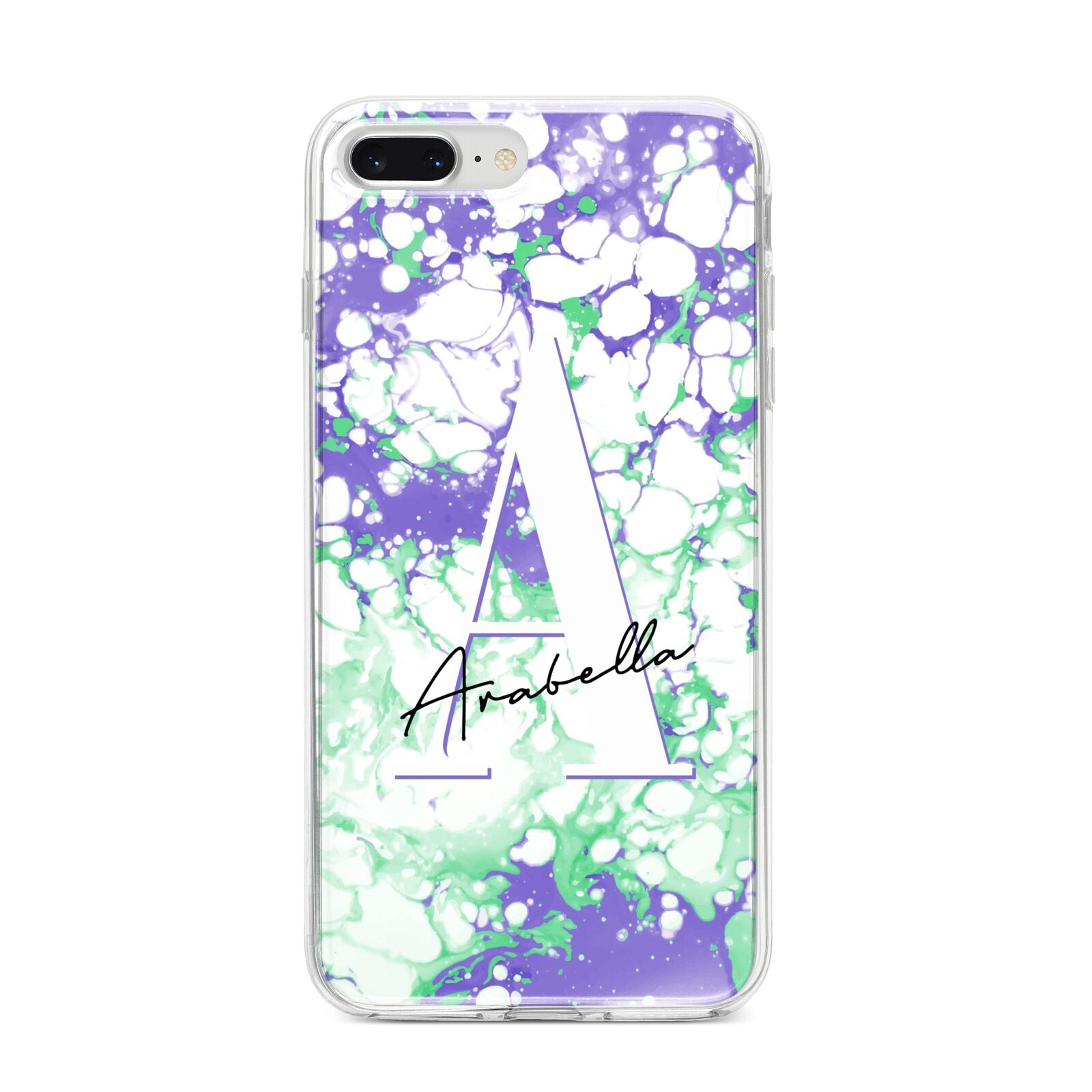 Personalised Liquid Marble iPhone 8 Plus Bumper Case on Silver iPhone