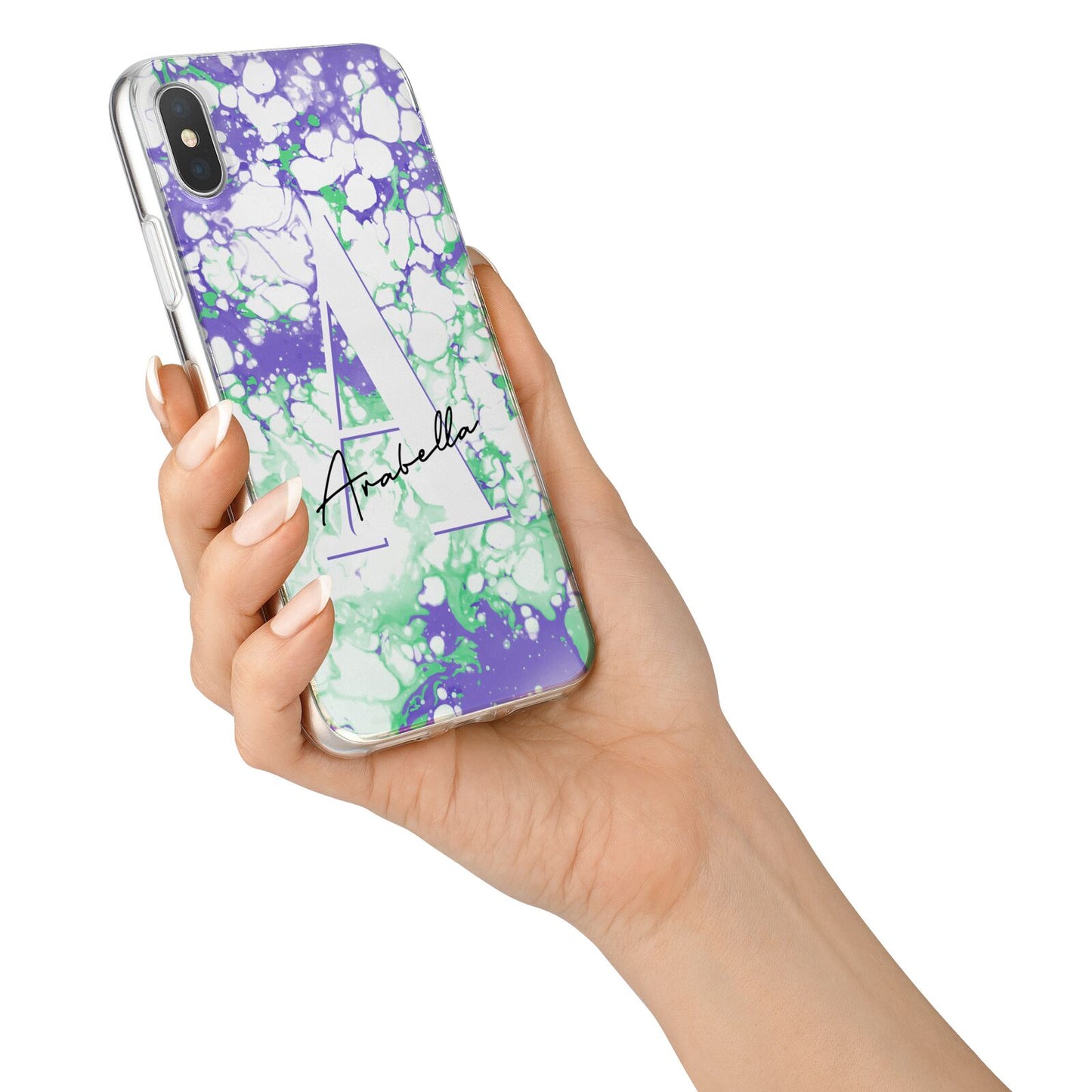 Personalised Liquid Marble iPhone X Bumper Case on Silver iPhone Alternative Image 2