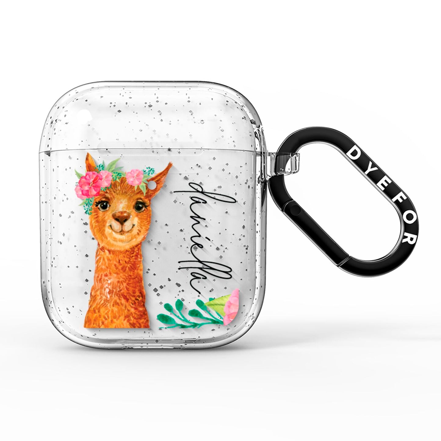 Personalised Llama AirPods Glitter Case