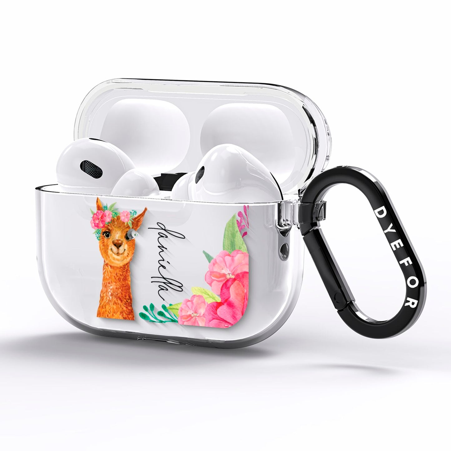 Personalised Llama AirPods Pro Clear Case Side Image