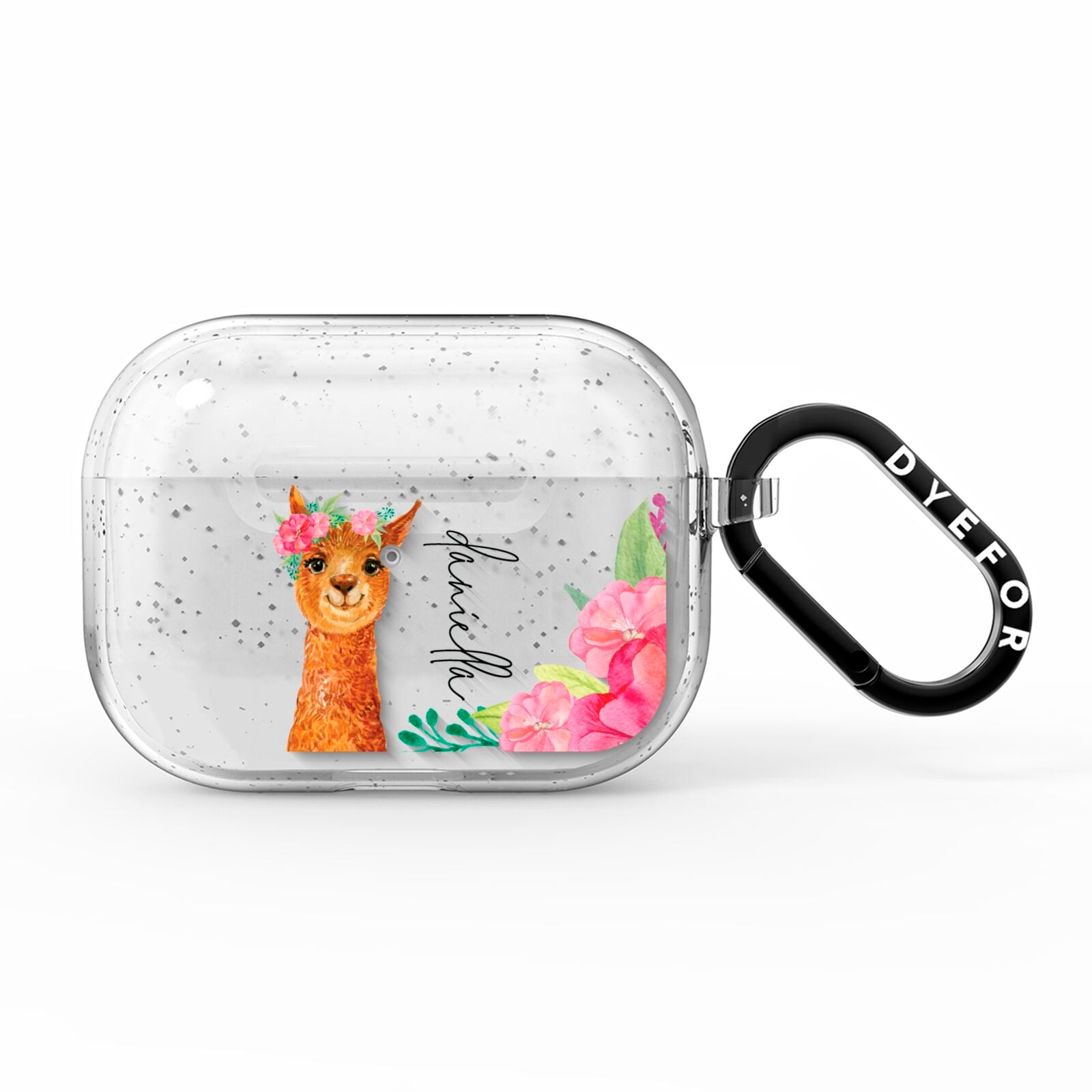 Personalised Llama AirPods Pro Glitter Case