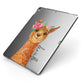 Personalised Llama Apple iPad Case on Grey iPad Side View