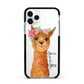 Personalised Llama Apple iPhone 11 Pro in Silver with Black Impact Case
