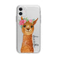 Personalised Llama Apple iPhone 11 in White with Bumper Case