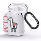 Personalised Llama Initials Monogram AirPods Clear Case Side Image